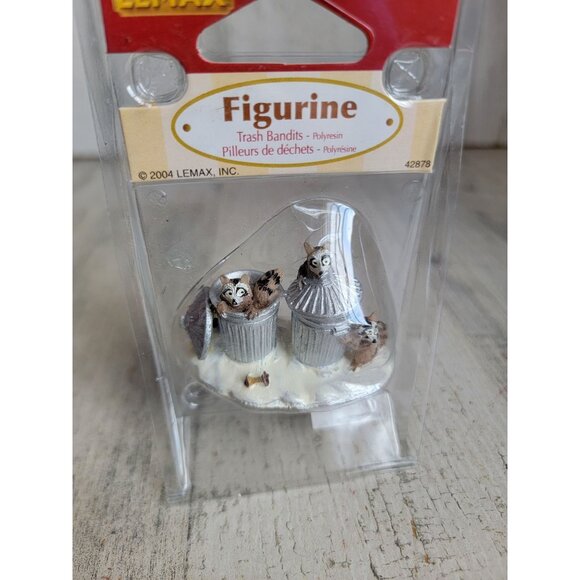 Lemax AS IS trash Bandits raccoons vintage ornament Xmas garbage - Picture 2 of 7